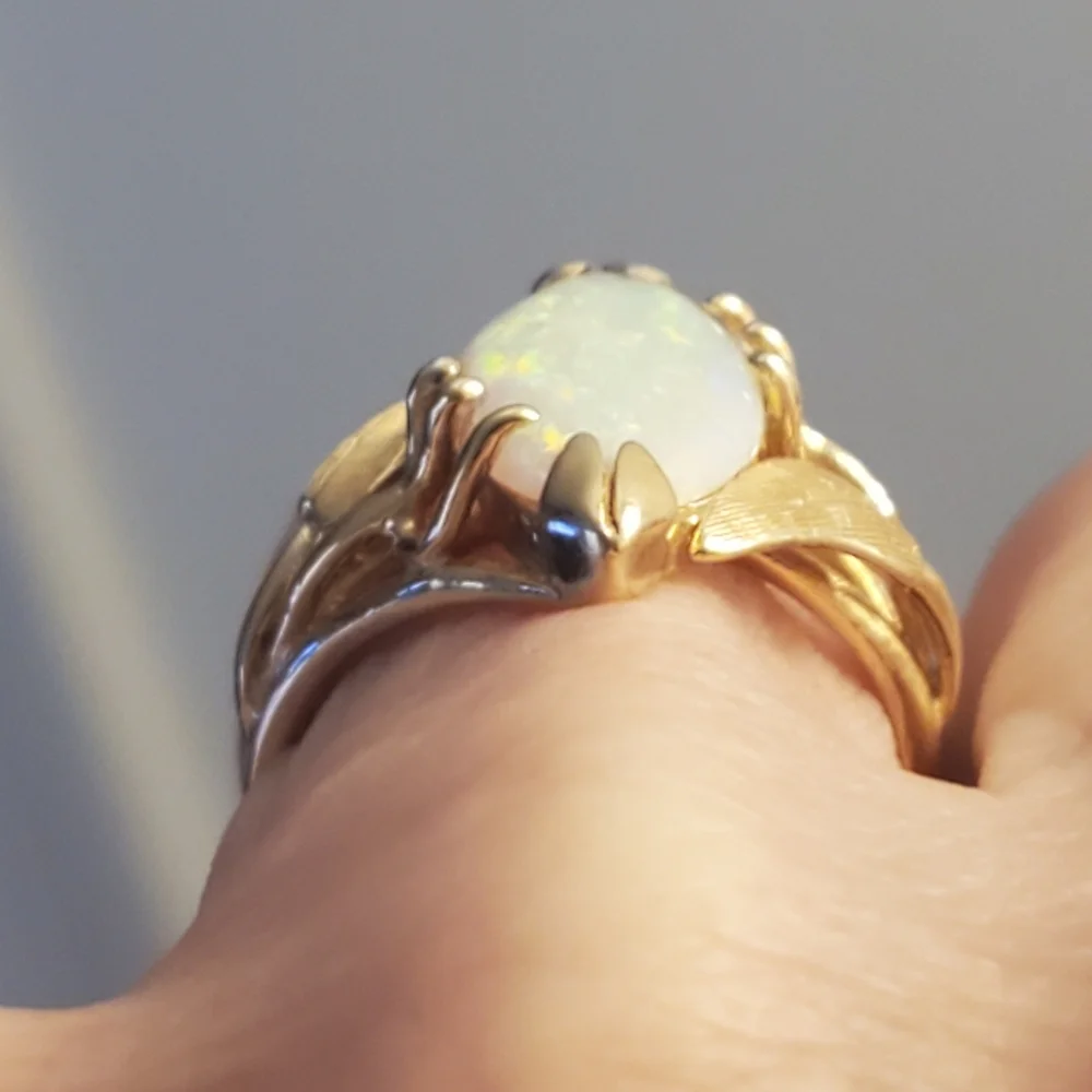 Stunning vintage large genuine opal ring - Picture 5 of 13